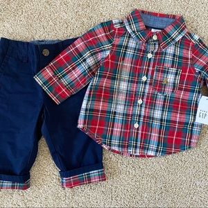 NWT Baby Gap Plaid Outfit Set